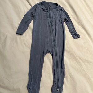 Kyte Baby Full-Zip Footed One-Piece Pajama - Slate Blue